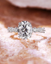 NOVA Moissanite Hidden Halo Oval Cut Engagement Ring